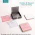Sticky Note Holder with Stencil, Sticky Note Dispenser Compatible with Post-It Note, Post It Note Template and Organizer for 3x3 Self-Sticky Note Pads(Sticky Notes Contain)