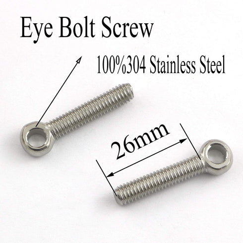 6pcs M6x30mm Eye Bolt Screw, Lifting Ring Eye Bolts 304 Stainless Steel Axle Pin Split Pin Dowel Bolt Ring Screw Loop