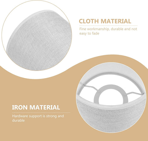 e27 Bulb Beaupretty Cylindrical Lampshade Replacement, Cloth Drum Lamp Shade Decorative Clip on Lamp Shade Light Shell