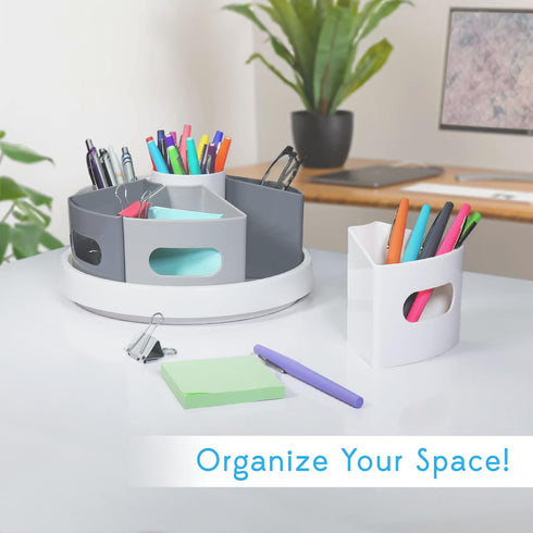 Rotating Art Supply Organizer, Crayon Holder for Teacher Supplies, Kids Desk Storage, Classroom Organization