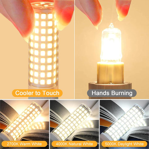 G9 Bulb 6W,60W Equivalent,2700K 600LM, AC120V T4 G9 Bulbs Lighting,G9 Base,Non-Dimmable,6 Pack LED Halogen Warm