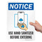 SmartSign 14 x 10 inch Notice - Use Hand Sanitizer Before Entering