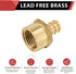 EFIELD Pex 3/4" x 1/2" Female NPT Thread Adapter Barb Crimp Brass Fitting (Pack of 5)