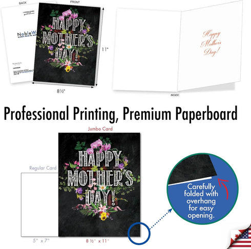 The Best Card Company Large Mother's Day Greeting Card (8.5 x 11 Inch) - Love, Appreciation for Mom