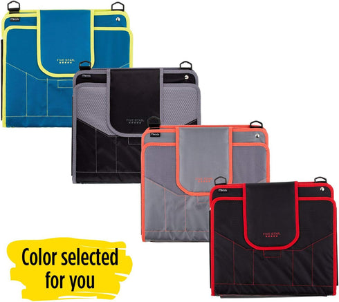 Five Star 2 Inch Sewn Zipper Binder, 3 Ring Binder with 4 Inch Capacity, Assorted Colors, 1 Count