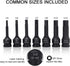 3/8 Inch 4/5/6/7/8/10/12 MM Set, 7 Drive Hex Bits Impact Allen Socket Piece Cr-Mo One-Piece Construction Metric Hex
