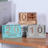 Wooden Desk Calendar Blocks, Perpetual Date Block for Teachers, Rustic Decoration, Small Home Desktop Decor (Ocean Blue)