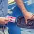 Hard Plastic Card ID Badge Holder with Keyring, Heavy Duty Clear Card Holder, Secure Credit Card ID Holder Keychain (20