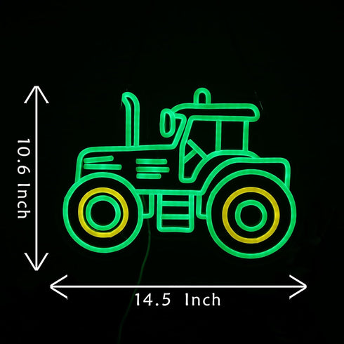Green Tractor Neon Sign LED Farm Tractor Night Light for Boys Room, Kids Bedroom, Birthday Party, Tractor Wall Decor