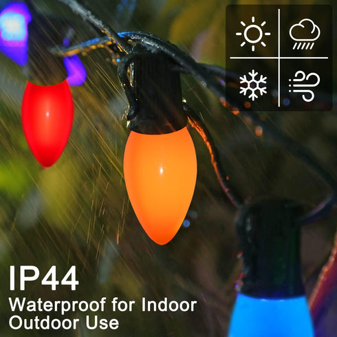 C7 Bulbs, 25 Pack Bulbs E12/C7 5 PASUTO Christmas Replacement Multicolor Ceramic Light for Christmas Outdoor Indoor