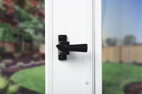 Wright Products Colonial Tie Down Push Button Door Latch, Black, for Screen and Storm Doors