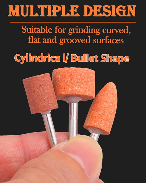60 Pack Set 1/8" 2 3 Grinding Stone Shank, Sanding Drill Bit for Rotary Tool Flap Wheel for Grinding, Polishing