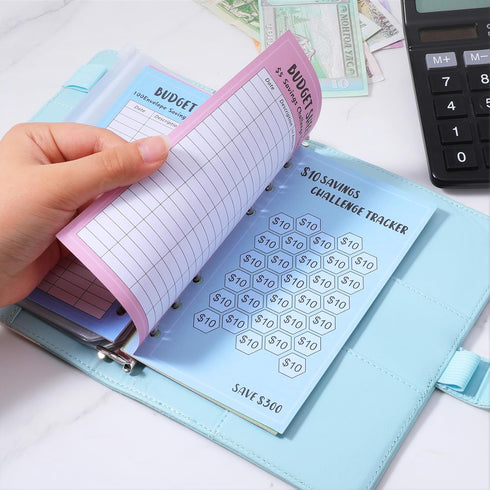 SynHHergyx 48 6 A6 Sheets Money Saving Challenge Binder Trackers, Ring Binder Savings Challenge, Reusable Budget