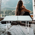 26cm 4pcs Set UKCOCO Foldable Small Metal Desk Legs with Horsehoof Feet, Adjustable Heavy Duty Table Legs for Camping