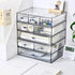 Desk Drawer Organizer, Stackable Plastic Storage for Office Supplies, Clear 2 Compartment Desk Organizer Box