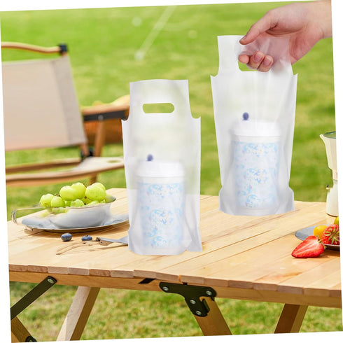 500pcs Beverage Carrier Bags for Takeout Drinks Portable Handle Bags for Coffee Juice and Milk Tea Convenient Storage