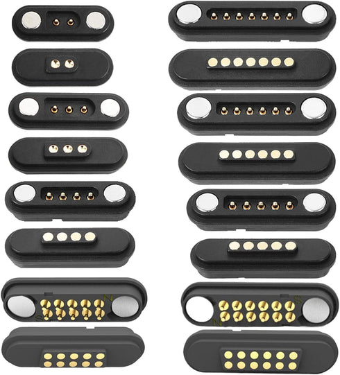 1Pair Magnetic Pogo Pin Connector, 2P/3P/4P/5P/6P/7P/8P/9P/10P/12Pin DC Power Male+Female Socket