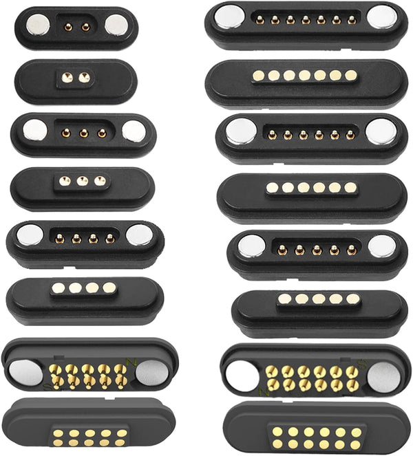 1Pair Magnetic Pogo Pin Connector, 2P/3P/4P/5P/6P/7P/8P/9P/10P/12Pin DC Power Male+Female Socket