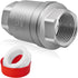 Boltigen 1/2 Inch NPT Thread Stainless Steel Spring Check Valve, Non-Return Horizontal Check Valve for Well, Pump, Tank