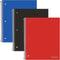 Oxford Spiral Notebooks, 1 Subject, 100 Sheets, College Ruled Paper, Durable Plastic Cover, 3 per Pack, Red, Black, Blue