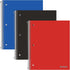 Oxford Spiral Notebooks, 1 Subject, 100 Sheets, College Ruled Paper, Durable Plastic Cover, 3 per Pack, Red, Black, Blue