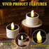 6 Pcs Outdoor Waterproof Solar Tea Lights, 2 x 2.2 Inches Rechargeable Flameless Flicker LED Dusk to Dawn Tealight