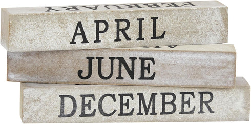 Juvale Wooden Perpetual Block Calendar for Desk - Rustic Farmhouse Decor, Month Date Display Blocks (5 x 4 In)