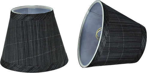 Aspen Creative 32061-2A, Hardback Empire Clip-On Chandelier Lamp Shade, Grey and Black, 3" Top