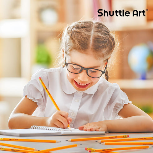 Shuttle Art 180 Pack Pencils Bulk, 2 HB, Pre-sharpened Pencils with Top Erasers