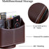 YAPISHI Leather Remote Control Holder, 360 Degree Spinning Desk TV Remote Caddy/Box, Coffee Table Organizer for Controller, Media, Calculator, Mobile Phone and Pencil Storage by YAPISHI