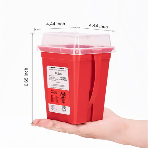 Alcedo Sharps Container 3-Pack for Home Use, 1 Quart Plus Biohazard Needle and Syringe Disposal, Portable for Travel