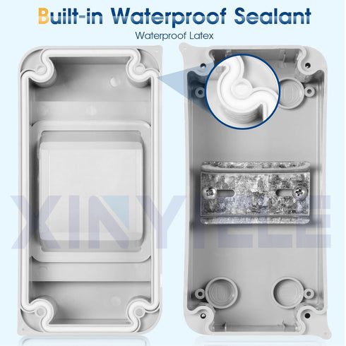 Waterproof Distribution Protection Box, IP65 ABS Plastic Breaker Electrical Box with Transparent Cover for Circuit