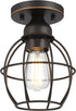 Farmhouse Ceiling Light Fixture, Vintage Semi Flush Mount Ceiling Light, Small Metal