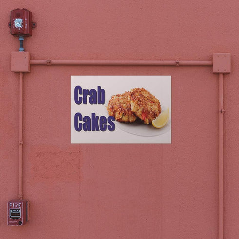 Fastasticdeals 36x24Inches Decal Stickers Multiple Sizes Crab Cakes Restaurant Cafe Bar B Industrial Vinyl Safety Sign