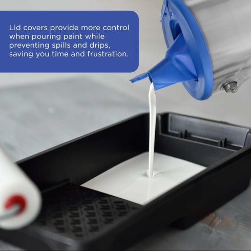 Master Elite Paint Can Lid Cover and Pouring Spout for 1-Gallon Containers, 2 Pack - Secure Seal to Prevent Messes