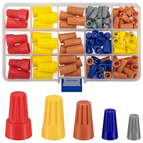 102 Pcs Colorful Wire Nuts Connectors Assortment Kit, Portable Electrical Wire Twist Caps with Springs for Quick