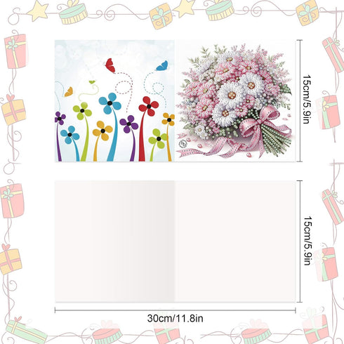 8 Packs 30x15cm) Diamond Art Painting Greeting Card Kit Diamond Art Greeting Cards Special Shaped Diamond Painting