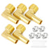 GASHER 5 Pieces Brass Hose Barb Reducer, 90 Degree Elbow 1/4 Inch NPT to 1/4 Inch Barb