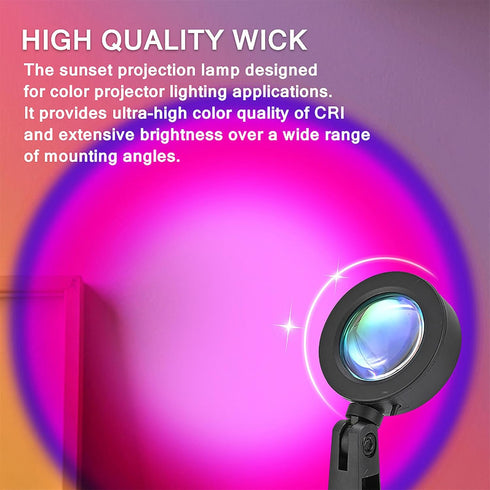 MOYAWSDGN Sunset 16 180 4 Table Lamp Projector with Remote, Colors Adjustable Rotation Sunlight with Lighting Modes