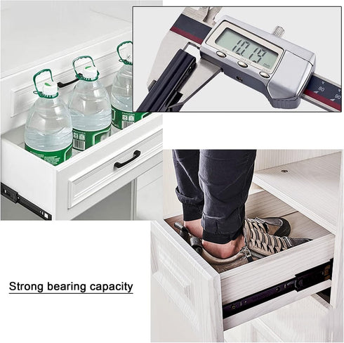 V3VOGUE 4 Cabinet Furniture Hardware Rails - Heavy Duty Drawer Slides,for Desk, Wardrobe, Bedside Table, Dresser,Ball