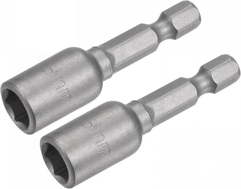 uxcell Quick-Change Nut Driver Bit, 1/4" Hex Shank 8mm Magnetic Nut Setter Drill Bits, 1.89" Length, 2 Pcs