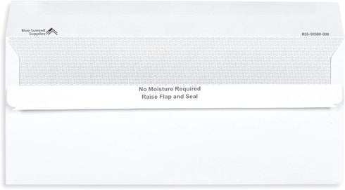 Blue Summit Supplies 500#10 Single Window Security Envelopes, Flip and Seal, 500 Pack