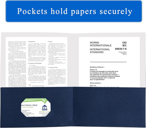 Zzrywuty 50 Packs Two Pocket File Folders, Letter Size, Textured Paper, Holds 100 Plus Sheets for School, Office