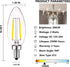 12V Candelabra LED Light Bulb Low Voltage 25 watt Equivalent, 12V LED Bulb E12 3000K 24volt Candelabra Light Bulbs for RV, 6 Pack by SHUWDKAR