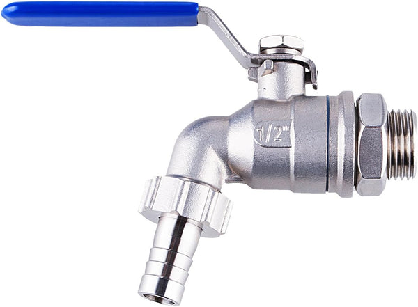 TIZZE 1/2 inch Stainless Steel Ball Valve Weldless Bulkhead for Home Brew Kettle/Mash Tun