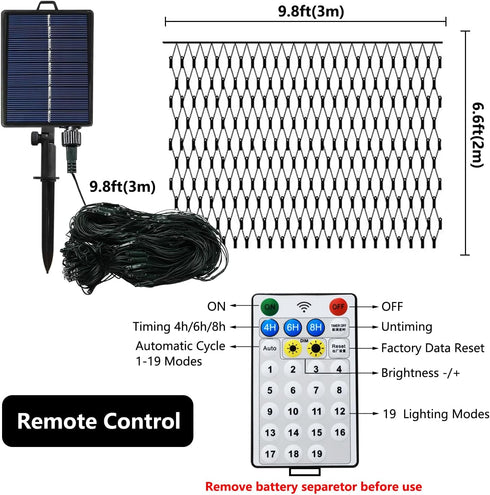 240LED 19 9.8ft 6.6ft) Curyidy Solar Net Lights Outdoor Mesh Lights Christmas Decorations, String Tree Wrap Waterproof
