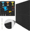 4 Pack Metal Pegboard Panels, Black Wall Organizer with Bent Frame for Heavy Duty Home Storage