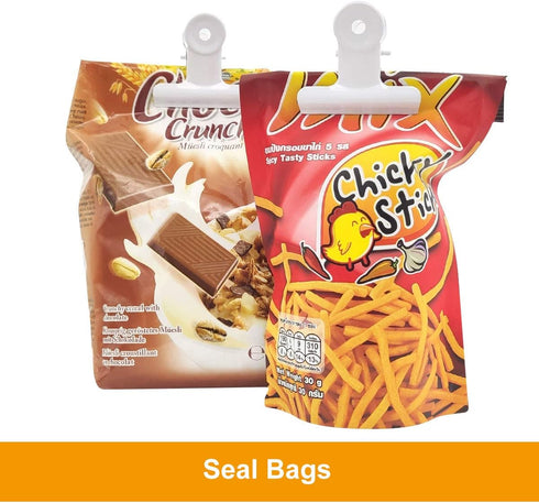 Coideal 20 Pack White Bull Hinge Clips, 2 Inch Large Metal Binder Paper Clips for Food Bags, Photos, Art Crafts