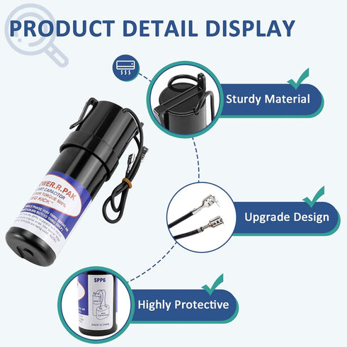 SPP6 Hard Start Kit for Air Conditioner - AC Hard Start Capacitor Increases Starting Torque for 4,000 to 120,000 BTU