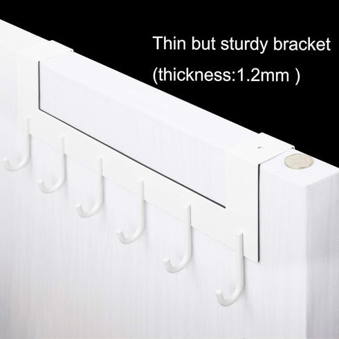 WEBI Over The Door Hook - Towel Rack and Coat Hanger for Bathroom, 2 Packs, White